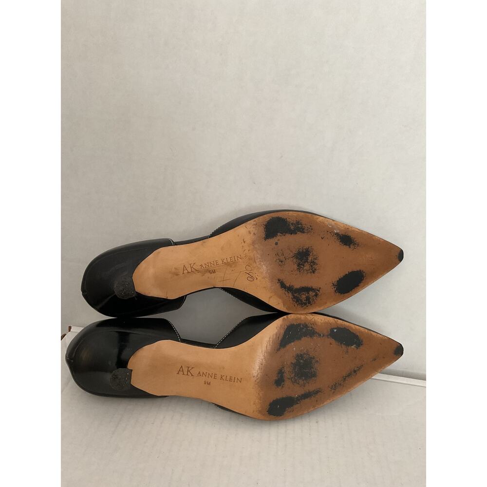 Anne Klein - AK - Mamayville - Black Leather Kitten Heels - 9M - Picture 8 of 11